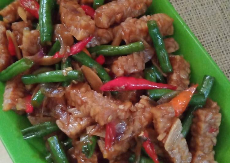 Tumis Tempe Kacang Panjang Saus Tiram