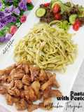 Pasta with Pesto & Chicken Teriyaki