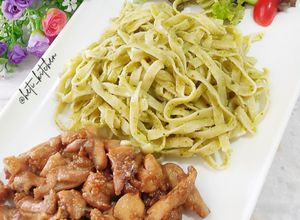 Foto resep Pasta with Pesto & Chicken Teriyaki