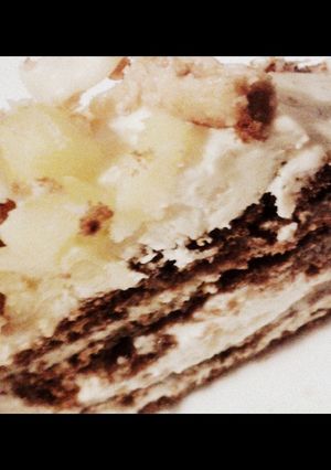 Una foto de Manjar blanco de piña,coco,chocolate blanco y queso crema 