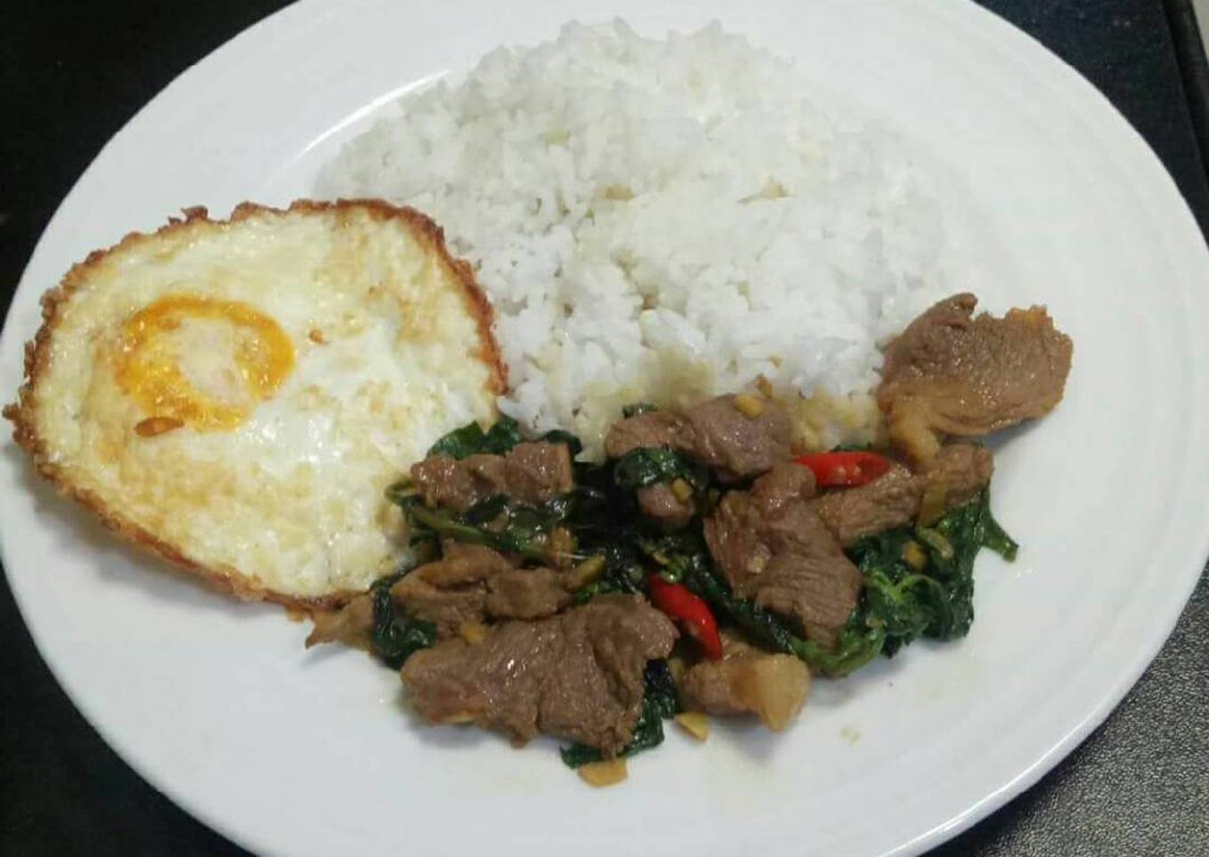 Egg + Pork Basil with Rice
