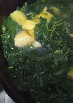 春季自然惜爱--乌仔菜蕃薯汤 的食譜成品照片