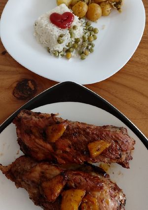 Una foto de Costillas BBQ con piña