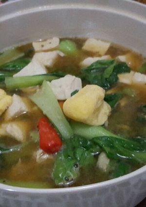 Foto resep Sayur pokcoy telur tahu