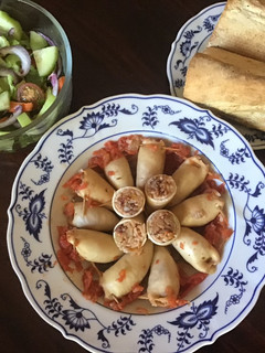 A picture of California Farm Baked Stuffed Squid.