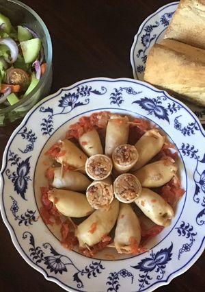 A picture of California Farm Baked Stuffed Squid.