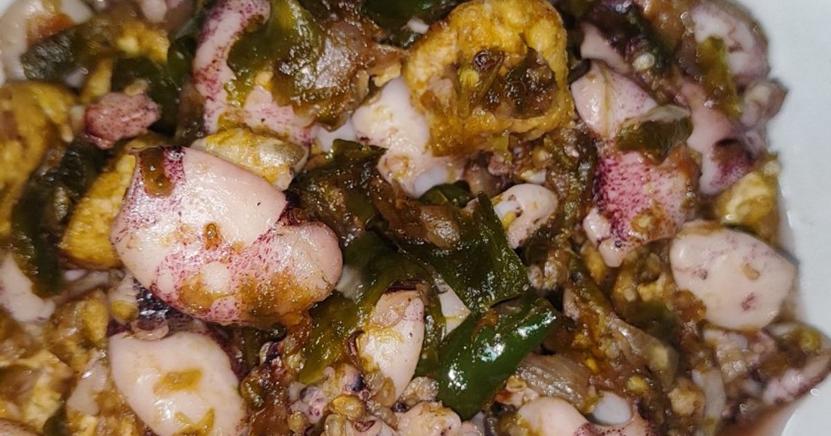 Cumi + tahu sambel ijo