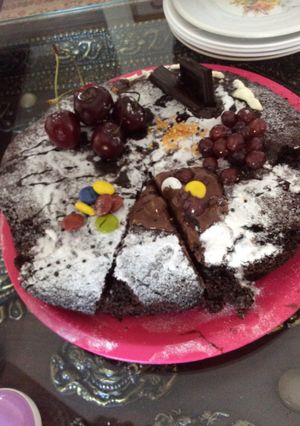 عکسی از دستور تزئین کیک برونی 🍫🍰