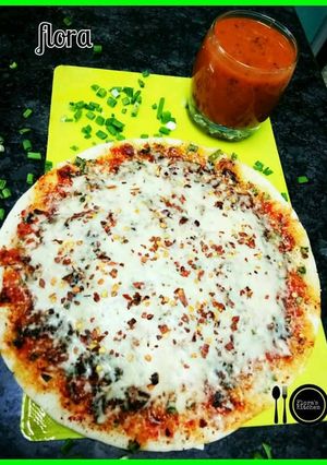 A picture of Cheese uttapam with a Twist.