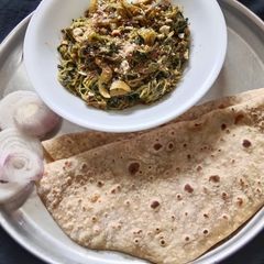 A picture of Tender fenugreek sabzi (सागरमेथी).