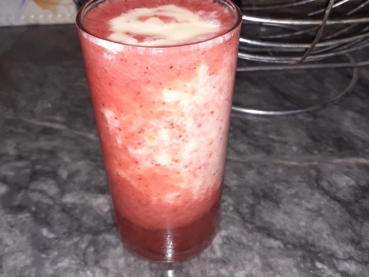 Easy Way Prepare Strawberry & Mango swirl smoothie the  Makes Drooling Makes you drool