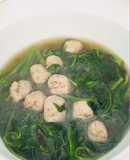 Canh rau muống nấu mọc