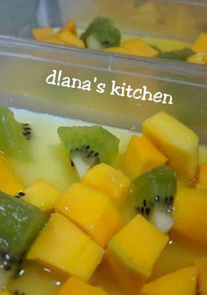 Foto resep Puding Susu Topping Buah