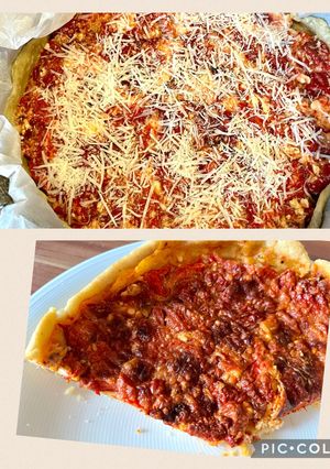 Foto di 219 • Torta salata ai peperoni arrostiti con impasto preparato nel tupper ⚡️⚡️⚡️