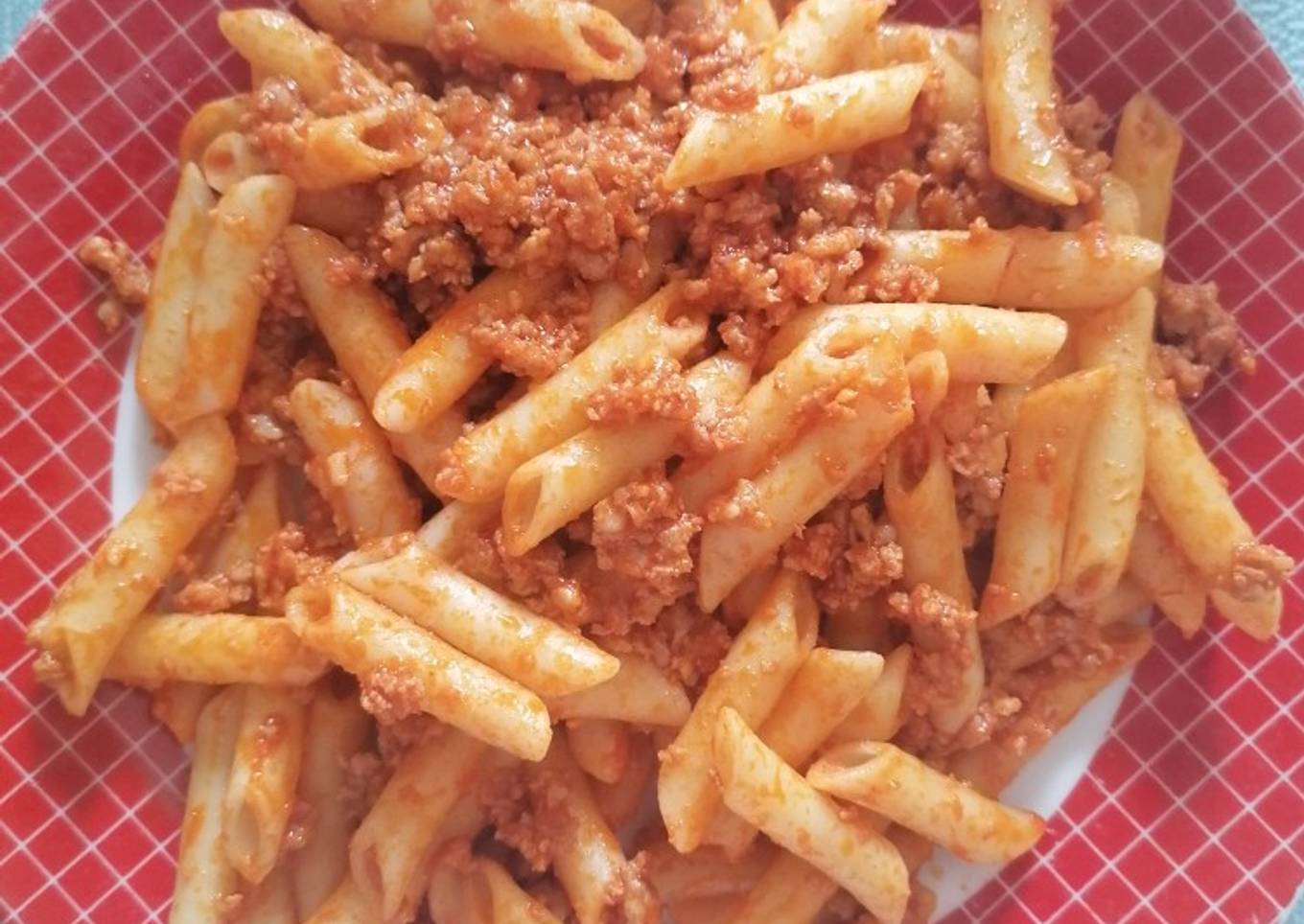 Macarrones con picadillo