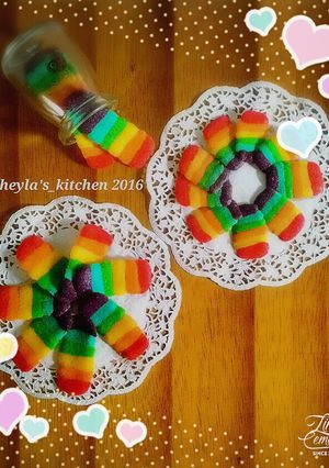 Foto resep Lidah Kucing Keju Rainbow Ngeju Banget (cookies)