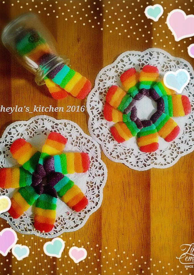 Foto resep Lidah Kucing Keju Rainbow Ngeju Banget (cookies)