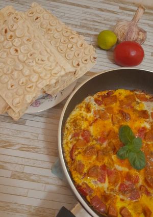 عکسی از دستور املت سوسیس🥓