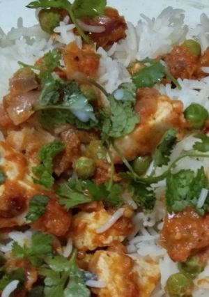 A picture of Restuarant Style Spicy Paneer Birayani.
