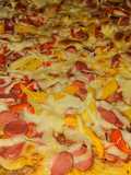 Pizza hawaiana con masa salada