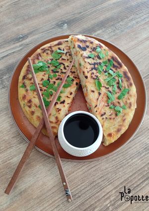 Une photo de Yachaejeon : crêpes aux légumes coréennes