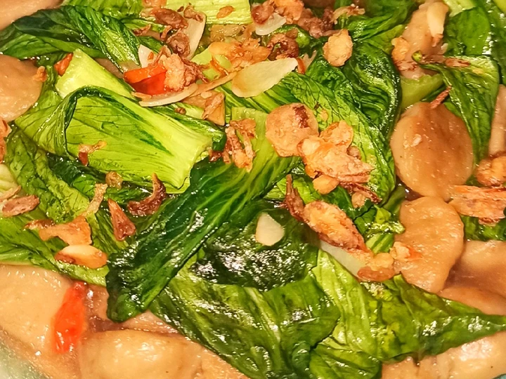 Easy Ways Make Recipes 01. Cah Pokcoy Bawang Putih Dengan Pentol the So Delicious Tasty.