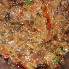 A picture of Brinjal ka bartha.