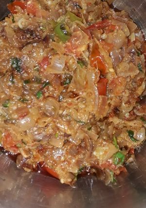 A picture of Brinjal ka bartha.