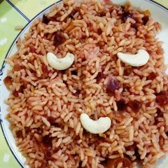 Beet roots pulao A picture of Beet roots pulao.