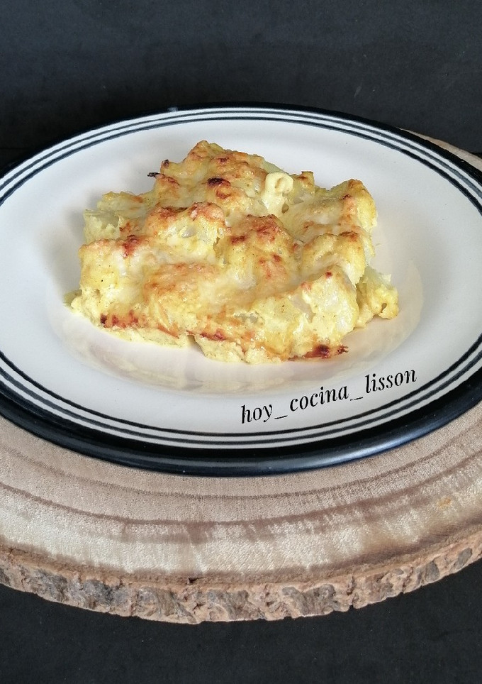 Una foto de Coliflor al curry gratinada