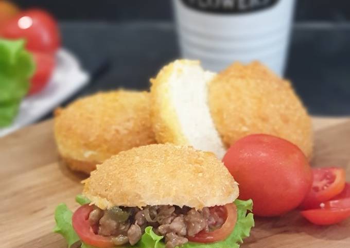 Cara Gampang Menyiapkan 171. ROTI GORENG ISI ala BURGER yang Sempurna