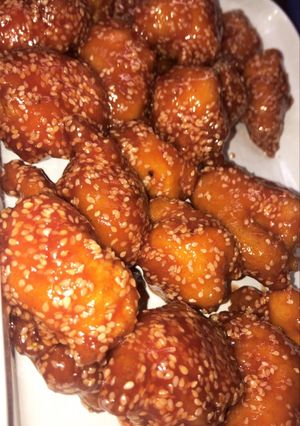 Mézes-szezámmagos csirke🍤🍯 recept fotója