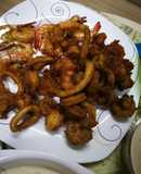 جمبري وحبار مقلي طعم 😋😋