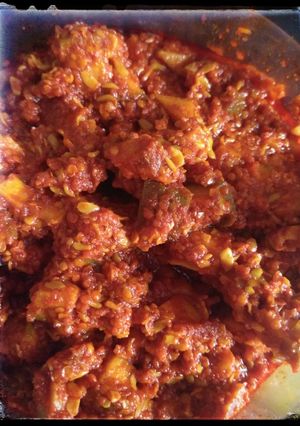 A picture of Tangy Spicy Mango pickle.