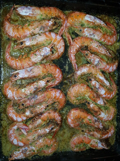 Una foto de Gambones al horno
