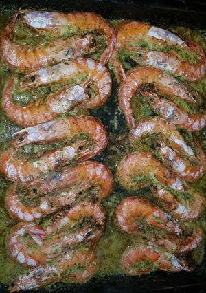 Una foto de Gambones al horno
