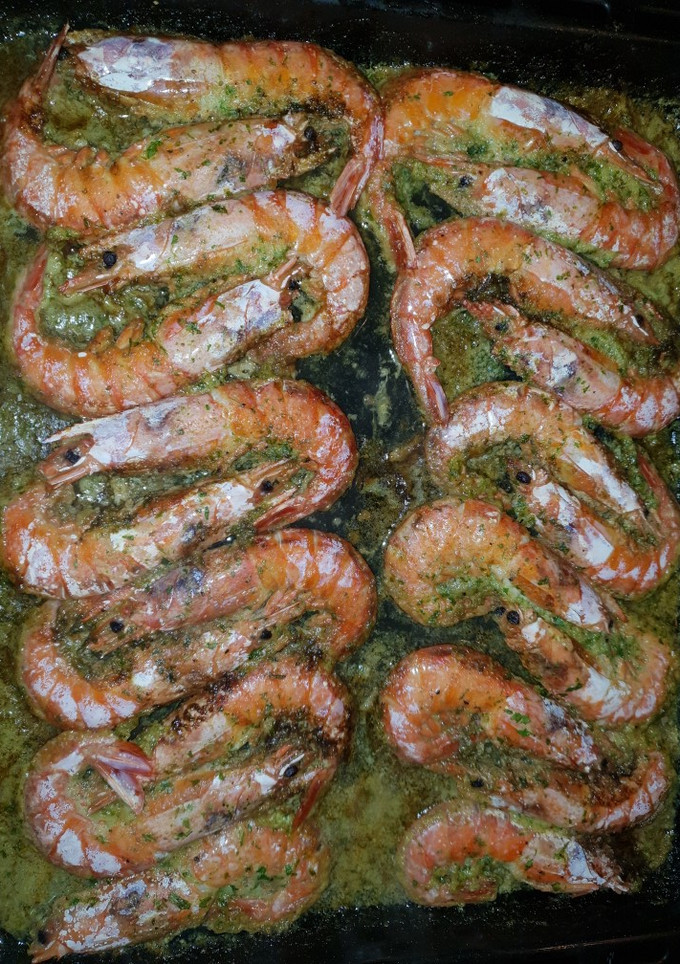 Una foto de Gambones al horno