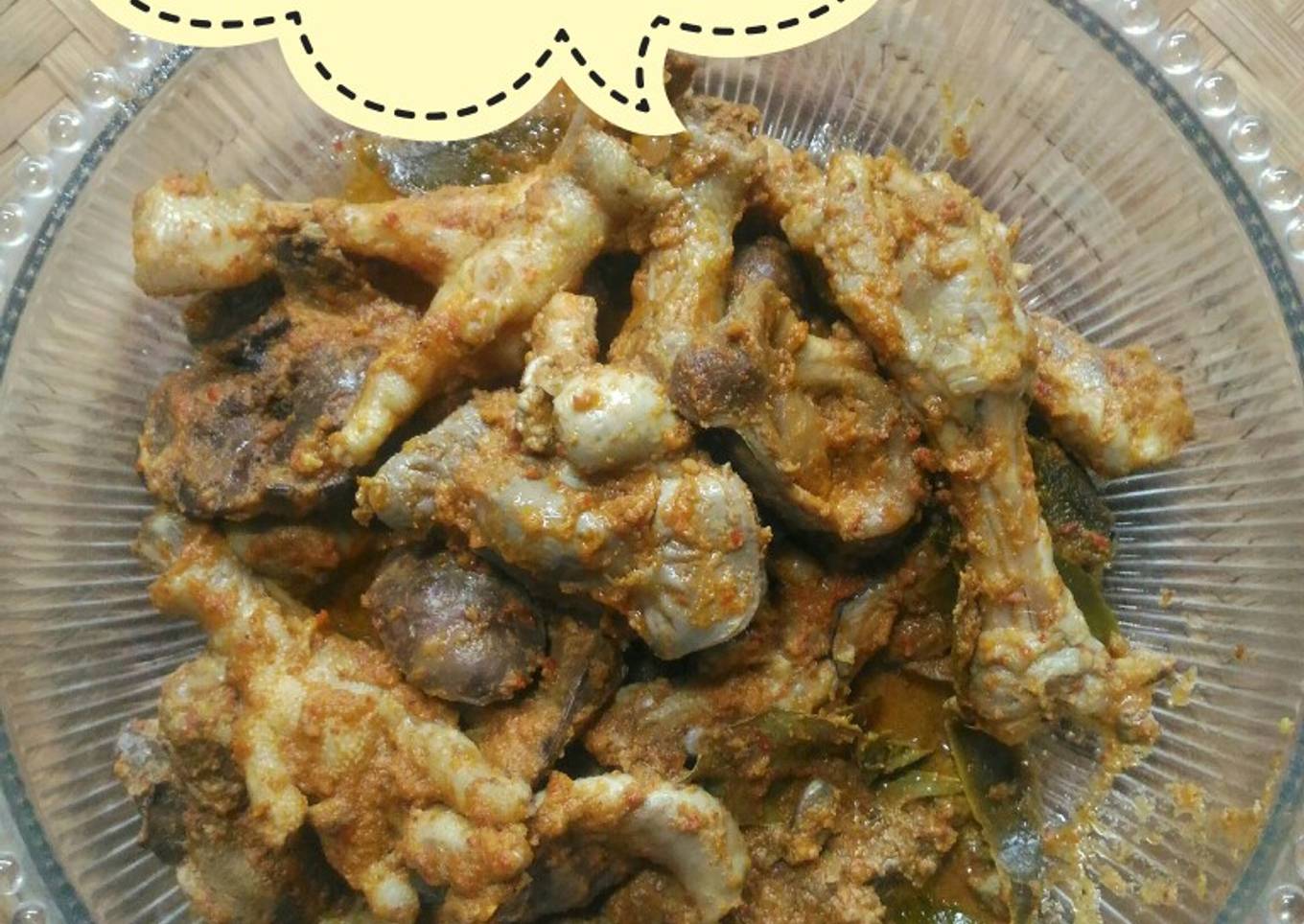 Ampela hati ceker ayam bumbu rendang