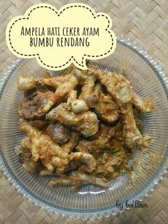 Foto resep Ampela hati ceker ayam bumbu rendang