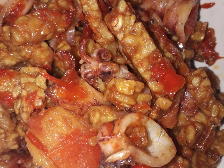 Cara Simple Menyiapkan Resep  Tumis tempe cumi asin yang Menggugah Selera, Lezat