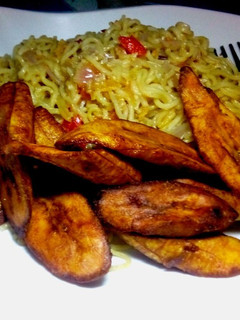 A picture of Plantain and Noodles.