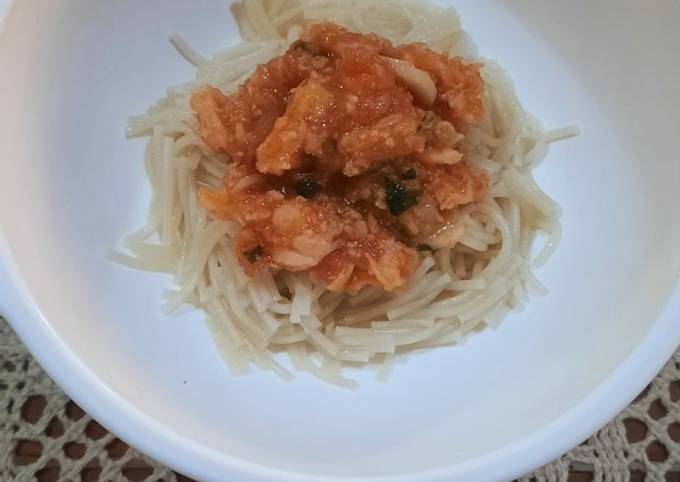 Cara membuat MPASI Day 56 - Mie Udang Saus Tomat Cara membuat MPASI Day 56 - Mie Udang Saus Tomat
