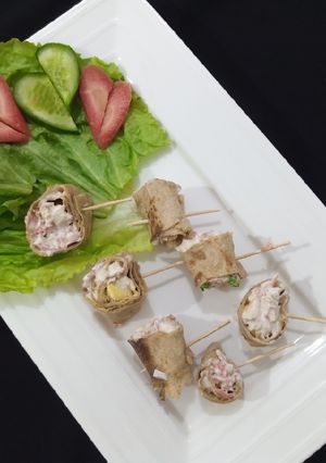 A picture of One Bite Tortilla Pinwheels.