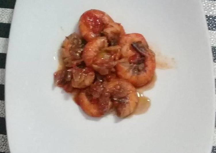 Langkah Mudah untuk Membuat Udang asam manis pedas, Sempurna