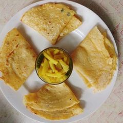 A picture of মুগের ডালের চিলকা ও আলুর তরকারি(recipe in Bengali).