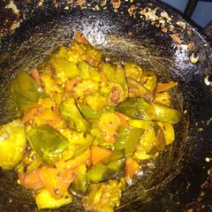 A picture of Aloo baingan fry.