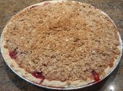 A picture of rhubarb crisp