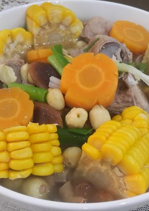 Hình của món Canh sườn hạt sen.