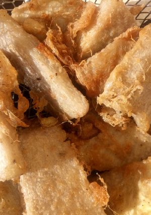 A picture of Fried yam with egg.