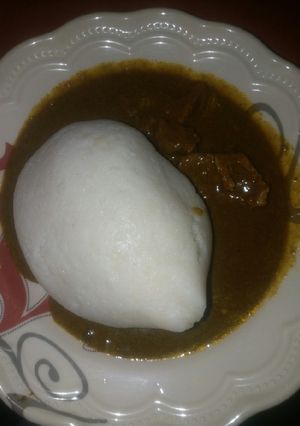 A picture of Tuwon shinkafa miyan kuka.